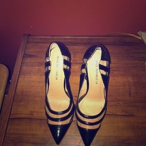 Shoe Republic LA- Black and Transparent Pumps